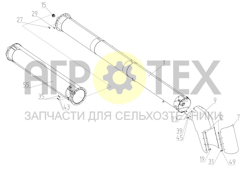 Шнек выгрузной (181.55.00.000А-01) (№15 на схеме)